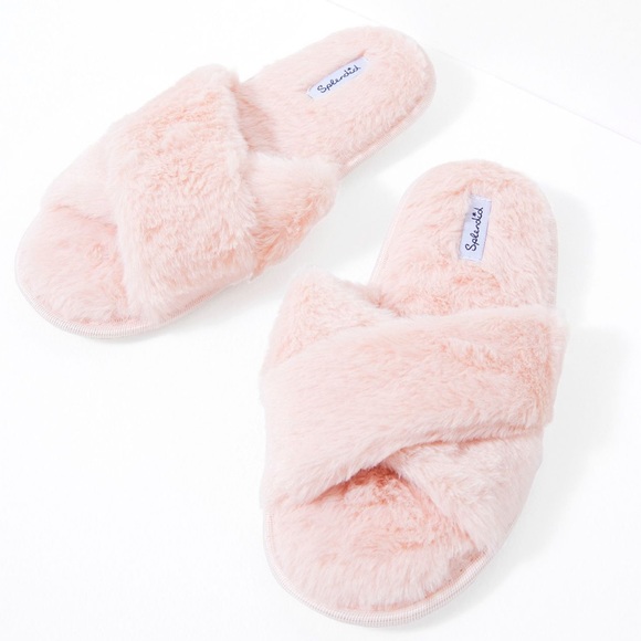 Splendid Faux Fur Slippers - Crystal Pink S/M - US 5-7.5 - Picture 1 of 2